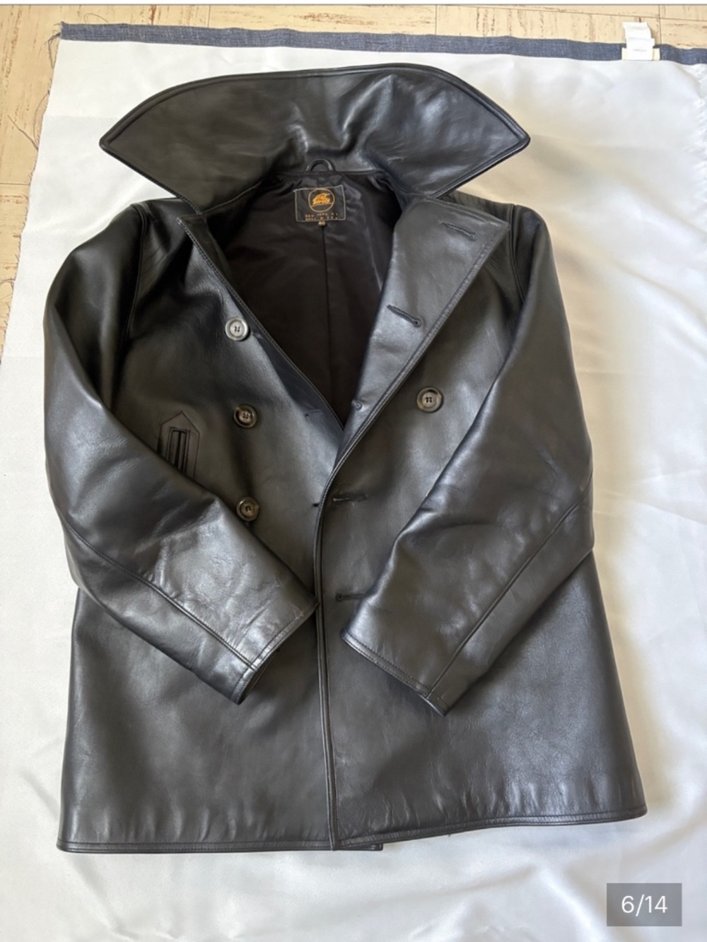 LOST WORLDS HORSEHIDE BLACK LEATHER WITH WIDE LAPELS SIZE : 40 - Picture 7 of 15